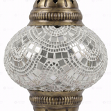Close-up of White white glow mosaic glass globe pattern — pendant light (ENV DYN2001)