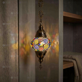 Multicolor multicolor jewel Turkish mosaic pendant light in styled room — handmade Moroccan pendant light (ENV DYN2008)