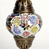Close-up of Multicolor multicolor jewel mosaic glass globe pattern — pendant light (ENV DYN2008)