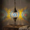 Cool Tones mixed cool Turkish mosaic pendant light in styled room — handmade Moroccan pendant light (ENV DYN2010)