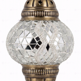 Close-up of White white glow mosaic glass globe pattern — pendant light (ENV DYN2017)