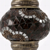 Close-up of Amber warm amber mosaic glass globe pattern — pendant light (ENV DYN2079)