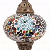 Close-up of Multicolor multicolor jewel mosaic glass globe pattern — pendant light (ENV DYN3001)