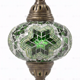 Close-up of Green green jewel mosaic glass globe pattern — pendant light (ENV DYN3003)