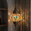 Multicolor multicolor jewel Turkish mosaic pendant light in styled room — handmade Moroccan pendant light (ENV DYN3010)