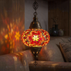 Red ruby red Turkish mosaic pendant light in styled room — handmade Moroccan pendant light (ENV DYN3011)