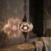Pink pink rose Turkish mosaic pendant light in styled room — handmade Moroccan pendant light (ENV DYN3019)