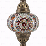 Close-up of Multicolor multicolor jewel mosaic glass globe pattern — pendant light (ENV DYN3021)