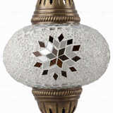 Close-up of White white glow mosaic glass globe pattern — pendant light (ENV DYN3022)