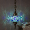 Blue blue jewel Turkish mosaic pendant light in styled room — handmade Moroccan pendant light (ENV DYN3027)