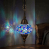 Blue blue jewel Turkish mosaic pendant light in styled room — handmade Moroccan pendant light (ENV DYN3032)