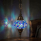 Blue blue jewel Turkish mosaic pendant light in styled room — handmade Moroccan pendant light (ENV DYN3032)