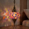 Pink pink rose Turkish mosaic pendant light in styled room — handmade Moroccan pendant light (ENV DYN3046)