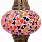 Close-up of Pink pink rose mosaic glass globe pattern — pendant light (ENV DYN3046)