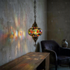Multicolor multicolor jewel Turkish mosaic pendant light in styled room — handmade Moroccan pendant light (ENV DYN3047)