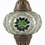 Close-up of Green green jewel mosaic glass globe pattern — pendant light (ENV DYN3050)