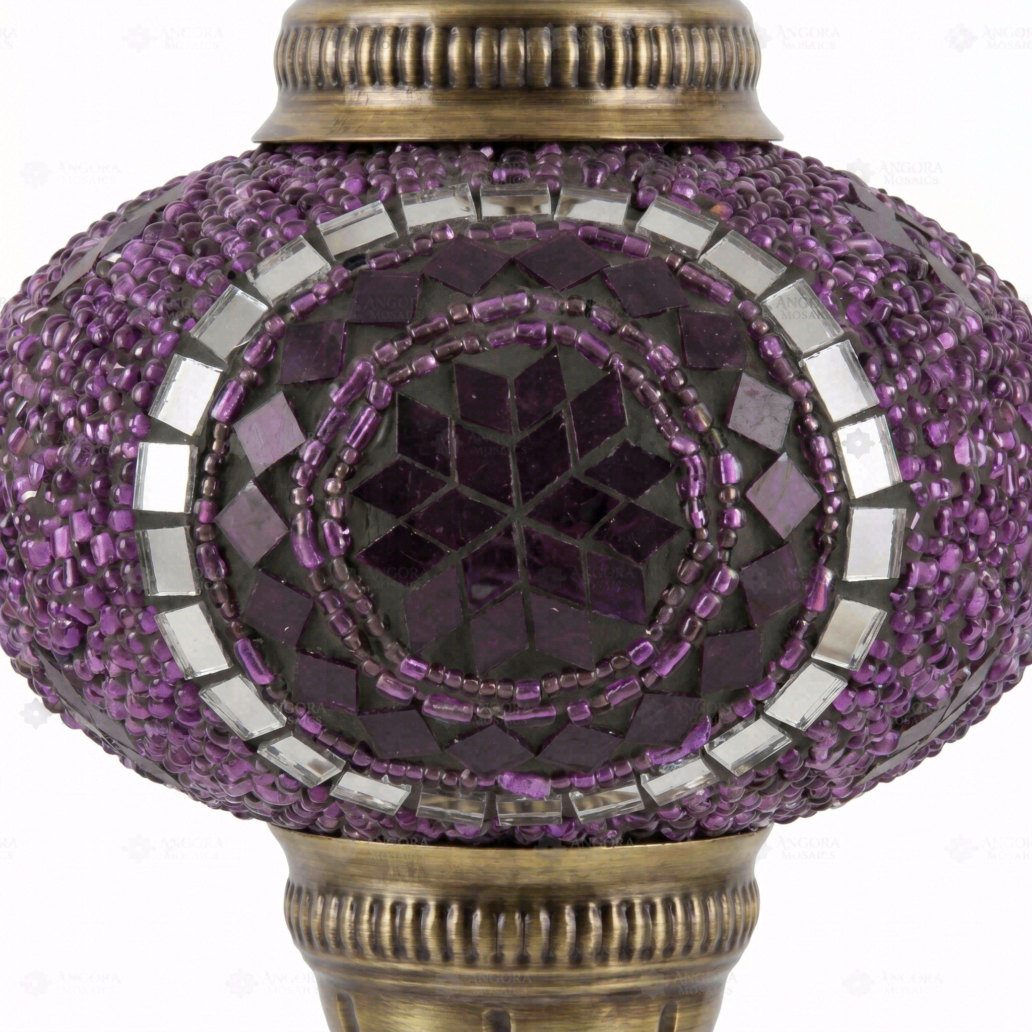 Close-up of Purple purple jewel mosaic glass globe pattern — pendant light (ENV DYN3059)