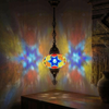 Multicolor multicolor jewel Turkish mosaic pendant light in styled room — handmade Moroccan pendant light (ENV DYN3061)