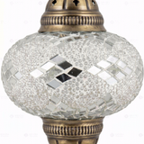 Close-up of White white glow mosaic glass globe pattern — pendant light (ENV DYN3068)