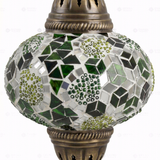 Close-up of Green green jewel mosaic glass globe pattern — pendant light (ENV DYN3100)