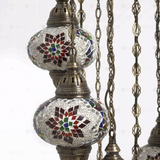 Close-up of Multicolor multicolor jewel mosaic glass globe pattern — chandelier (ENV HLZ10N3 (3007))
