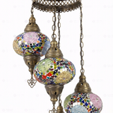 Close-up of Multicolor multicolor jewel mosaic glass globe pattern — chandelier (ENV HLZ4N3 (3001))