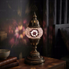 Pink pink rose Turkish mosaic table lamp in styled room — handmade Moroccan table lamp (ENV MUN1034)