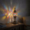 Multicolor multicolor jewel Turkish mosaic table lamp in styled room — handmade Moroccan table lamp (ENV MUN2012)