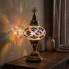 Multicolor multicolor jewel Turkish mosaic table lamp in styled room — handmade Moroccan table lamp (ENV MUN3002)