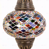 Close-up of Multicolor multicolor jewel mosaic glass globe pattern — table lamp (ENV MUN3002)