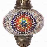 Close-up of Multicolor multicolor jewel mosaic glass globe pattern — table lamp (ENV MUN3018)