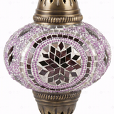 Close-up of Purple purple jewel mosaic glass globe pattern — table lamp (ENV MUN3020)
