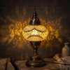 Clear clear neutral Turkish mosaic table lamp in styled room — handmade Moroccan table lamp (ENV MUN3036)