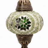 Close-up of Green green jewel mosaic glass globe pattern — table lamp (ENV MUN3050)