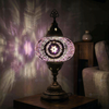 Purple purple jewel Turkish mosaic table lamp in styled room — handmade Moroccan table lamp (ENV MUN3059)