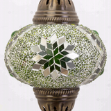 Close-up of Green green jewel mosaic glass globe pattern — table lamp (ENV MUN3096)
