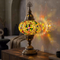 Multicolor multicolor jewel Turkish mosaic table lamp in styled room — handmade Moroccan table lamp (ENV MUN3099)