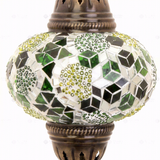 Close-up of Green green jewel mosaic glass globe pattern — table lamp (ENV MUN3100)