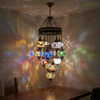 Multicolor multicolor jewel Turkish mosaic chandelier in styled room — handmade Moroccan chandelier (ENV SLT13N3 (12-13-18-20-23-36-40-43-61-64-87-88-100))