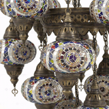 Close-up of Multicolor multicolor jewel mosaic glass globe pattern — chandelier (ENV SLT13N3 (3021))