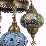 Close-up of Multicolor multicolor jewel mosaic glass globe pattern — chandelier (ENV SLT5N3 (01-06-11-13-67))