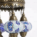 Close-up of Blue blue jewel mosaic glass globe pattern — chandelier (ENV SLT5N3 (05-16-28-32-34))