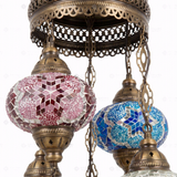 Close-up of Multicolor multicolor jewel mosaic glass globe pattern — chandelier (ENV SLT5N3 (08-18-24-40-43))