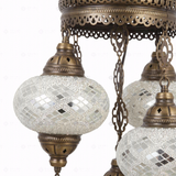 Close-up of White white glow mosaic glass globe pattern — chandelier (ENV SLT5N3 (3012))