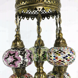 Close-up of Multicolor multicolor jewel mosaic glass globe pattern — chandelier (ENV SLT7N3 (02-03-07-18-19-34-46))