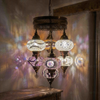 Cool Tones mixed cool Turkish mosaic chandelier in styled room — handmade Moroccan chandelier (ENV SLT7N3 (12-19-20-36-41-43-64))