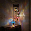 Multicolor multicolor jewel Turkish mosaic chandelier in styled room — handmade Moroccan chandelier (HLZ7N3 (08-15-16-17-18-18-91))