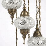 Close-up of White white glow mosaic glass globe pattern — chandelier (HLZ7N3 (3022))