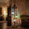 Multicolor multicolor jewel Turkish mosaic floor lamp in styled room — handmade Moroccan floor lamp (LMD3N3 (02-06-50))