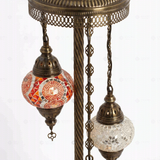 Close-up of Warm Tones mixed warm mosaic glass globe pattern — floor lamp (LMD3N3 (02-10-15))
